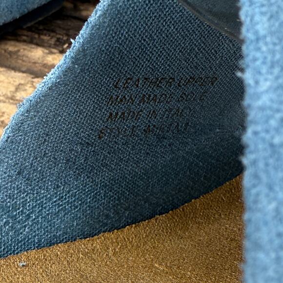 Marina Luna Made in Italy Blue Suede Slide Sandals Women’s Size 6.5 Comfort - Picture 10 of 11